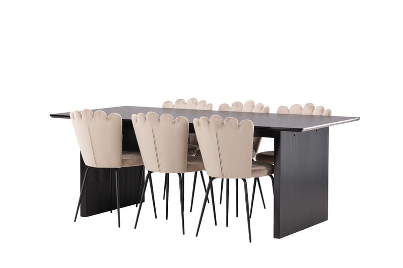 Vail Matgrupp 200 cm Rektangulär med 6 Limhamn stolar - Beige - Products - Möbler - Bord & matgrupp - Matgrupp