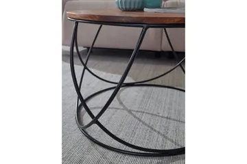 Willowdale Soffbord 60 cm Runt - Trä/Valnötsbrun/Svart - Products - Möbler - Bord & matgrupp - Soffbord