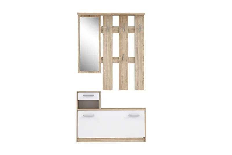 Breslau Hallmöbelset 98x180 cm - Beige/Vit - Products - Möbler - Hallmöbler - Möbelset för hall & entre