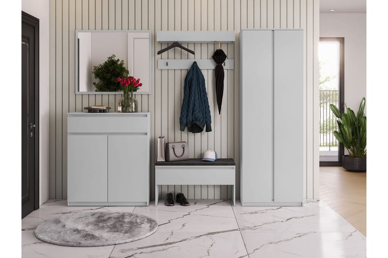 Simply Hallmöbelset - Grå - Products - Möbler - Hallmöbler - Möbelset för hall & entre
