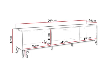 Akihiko Tv-bänk 204 cm - Cashmere - Products - Möbler - TV- & Mediamöbler - TV bänk & mediabänk