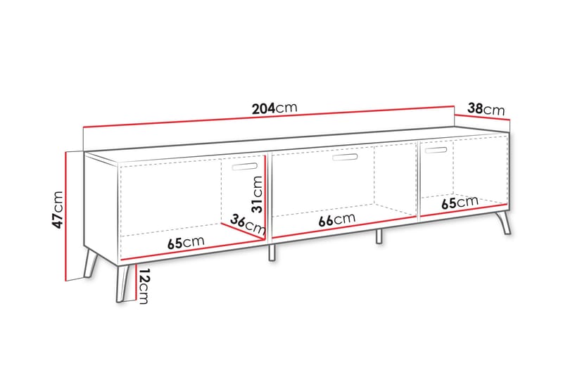 Akihiko Tv-bänk 204 cm - Cashmere - Products - Möbler - TV- & Mediamöbler - TV bänk & mediabänk