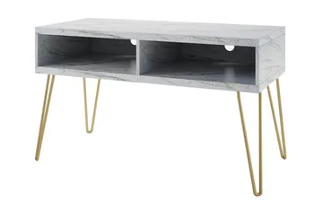 Athena Tv-bänk 107x50 cm Vit/Marmormönster - Novogratz - Products - Möbler - TV- & Mediamöbler - TV bänk & mediabänk