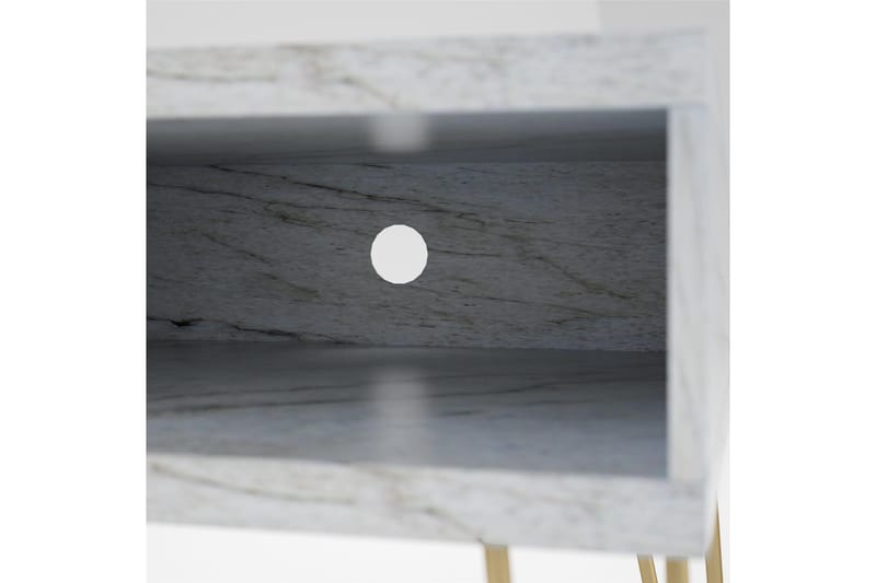 Athena Tv-bänk 107x50 cm Vit/Marmormönster - Novogratz - Products - Möbler - TV- & Mediamöbler - TV bänk & mediabänk