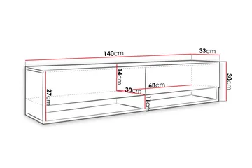 Brya TV-bänk 140x31x30 cm - Beige/Vit - Products - Möbler - TV- & Mediamöbler - TV bänk & mediabänk