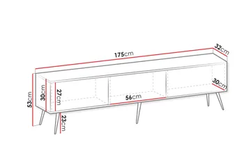 Edson Tv-bänk 175 cm - Beige/Guld - Products - Möbler - TV- & Mediamöbler - TV bänk & mediabänk