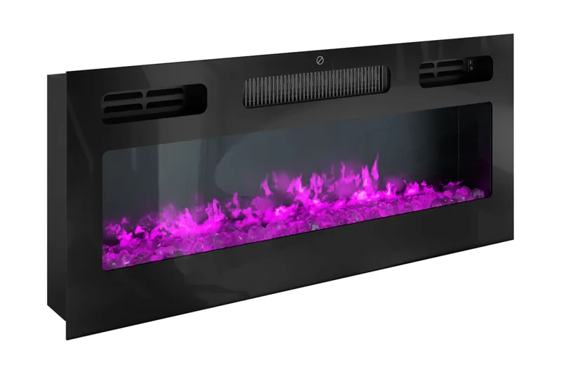 Glenndale Tv bänk med Förvaring + LED kamin + Belysning 190 - Svart - Products - Möbler - TV- & Mediamöbler - TV-skåp