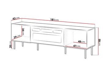 Hammarstrand Tv-bänk 181 cm - Valnöt - Products - Möbler - TV- & Mediamöbler - TV bänk & mediabänk