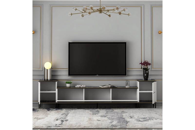 Imaj Tv-bänk 260 cm - Guld/Svart/Vit - Products - Möbler - TV- & Mediamöbler - TV bänk & mediabänk