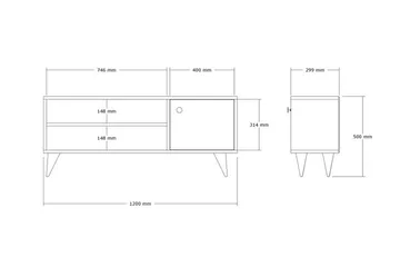 Jena Tv-bänk 120 cm - Brun - Products - Möbler - TV- & Mediamöbler - TV bänk & mediabänk