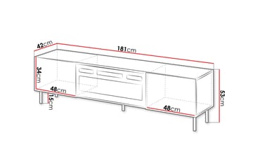 Lionel Tv-bänk 181 cm - Beige - Products - Möbler - TV- & Mediamöbler - TV bänk & mediabänk