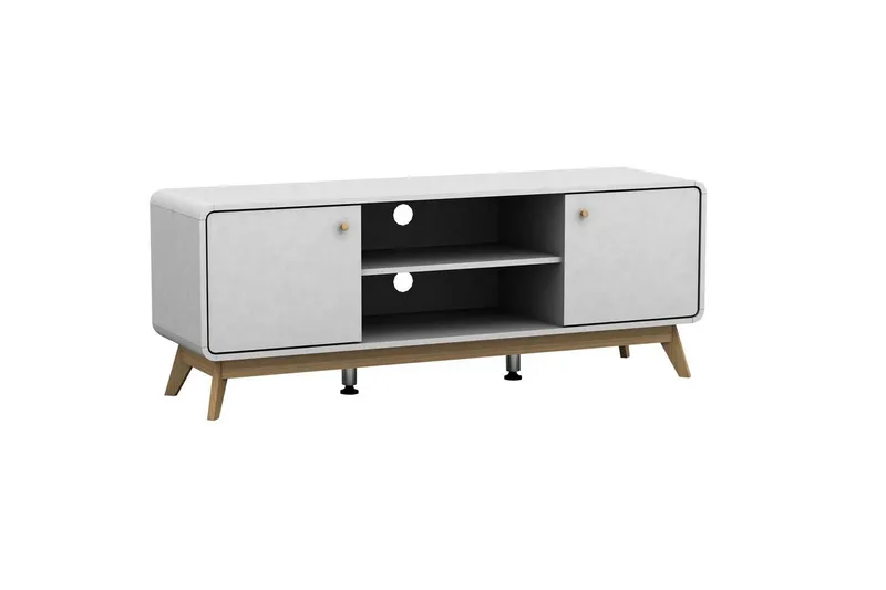 Lowboard Cassie 140x39x53 cm, Vit/Vit, 140x39x53 cm, Vit/Vit