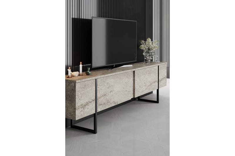 Luxe Tv-bänk 180 cm - Beige/Svart - Products - Möbler - TV- & Mediamöbler - TV bänk & mediabänk