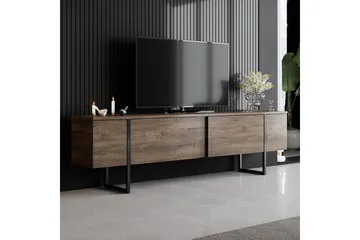Luxe Tv bänk med Förvaring 180x50 cm - Brun / Svart / Trä - Products - Möbler - TV- & Mediamöbler - TV bänk & mediabänk