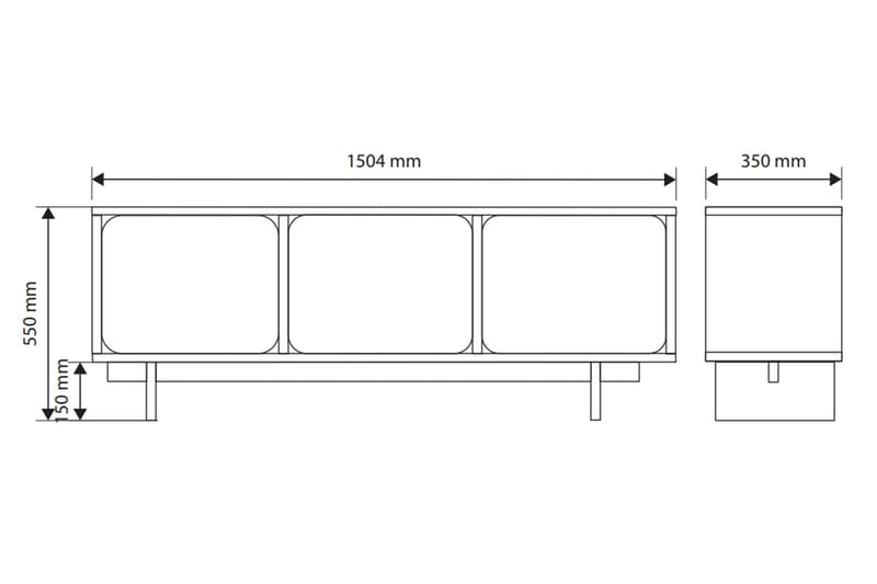 Marinport Tv-bänk 150 cm - Beige - Products - Möbler - TV- & Mediamöbler - TV bänk & mediabänk
