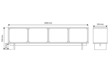 Marinport Tv-bänk 200 cm - Beige - Products - Möbler - TV- & Mediamöbler - TV bänk & mediabänk