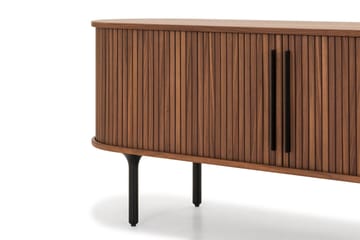 Noira Oval TV bänk Valnöt 150x45 cm Ribbad - Mörkbrunt / Brunt Trä - Products - Möbler - TV- & Mediamöbler - TV bänk & mediabänk