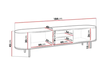 Pantego Tv-bänk 184x40 cm - Brun - Products - Möbler - TV- & Mediamöbler - TV bänk & mediabänk