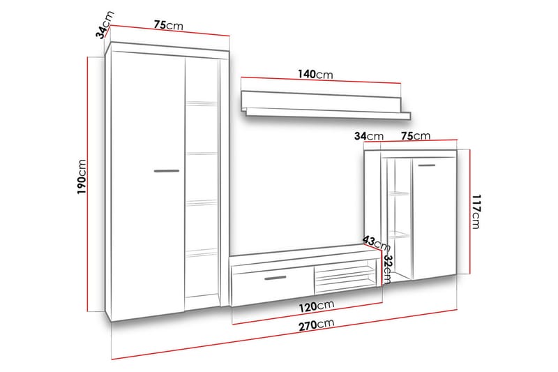 Rumba TV-möbelset - Vit - Products - Möbler - TV- & Mediamöbler - TV-möbelset