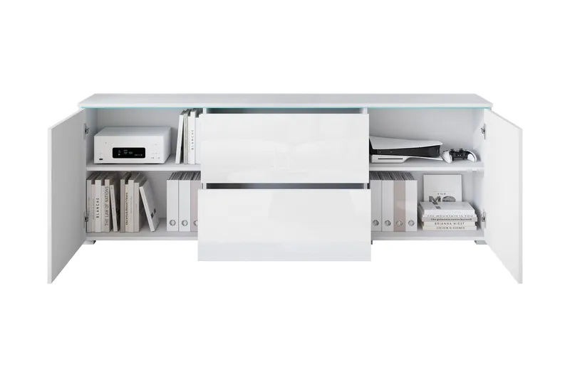 Sherie Tv-bänk 180 cm - Vit - Products - Möbler - TV- & Mediamöbler - TV bänk & mediabänk