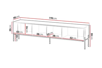 Sherie Tv-bänk 190x40 cm - Beige - Products - Möbler - TV- & Mediamöbler - TV bänk & mediabänk