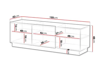Torvalen Tv-bänk 150 cm - Vit - Products - Möbler - TV- & Mediamöbler - TV bänk & mediabänk
