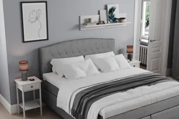 Belda Sängpaket 160x200 Fast/Medium - Grå - Products - Möbler - Säng - Kontinentalsäng