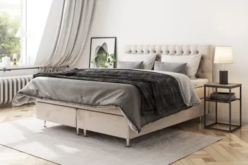 Celine Sängpaket 180x200 cm - Beige / Sammet - Products - Möbler - Säng - Kontinentalsäng