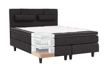 Charleston Kontinentalsäng 120x200 Fast Polyeterskum - Svart - Products - Möbler - Säng - Enkelsäng