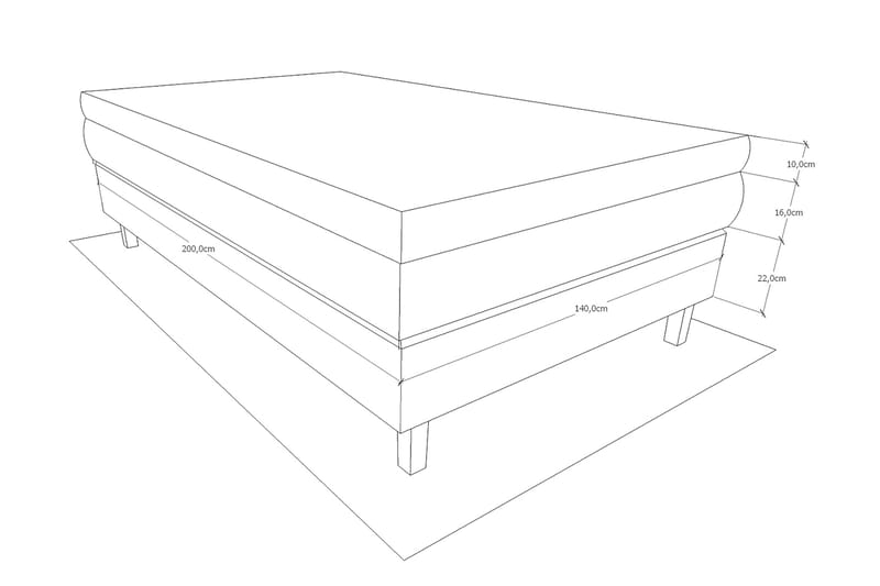 Charleston Kontinentalsäng 140x200 Fast Polyeterskum - Svart - Products - Möbler - Säng - Kontinentalsäng