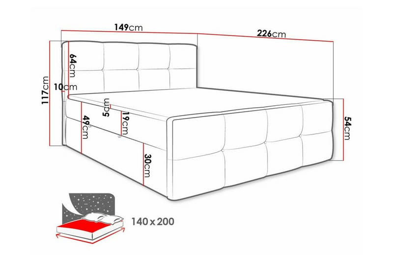 Derry Sängram 140x200 cm - Products - Möbler - Säng - Sängram & sängstomme