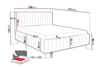 Desio Förvaringssäng 140x200 cm - Rosa - Products - Möbler - Säng - Säng med förvaring