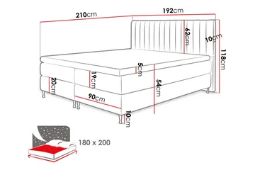 Elegantina Kontinentalsäng 180x200 cm - Products - Möbler - Säng - Säng med förvaring