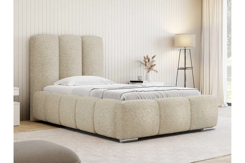 Gioia Sängram med Förvaring 90x200 cm - Beige - Products - Möbler - Säng - Sängram & sängstomme