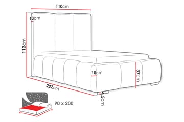 Gioia Sängram med Förvaring 90x200 cm - Blå - Products - Möbler - Säng - Sängram & sängstomme