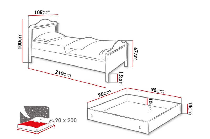 Hilts Sängram 90x200 cm - Grön - Products - Möbler - Säng - Sängram & sängstomme