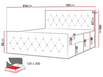 Jitendra Sängpaket Kontinentalsäng 120x200 cm med Förvaring - Brun - Products - Möbler - Säng - Komplett sängpaket