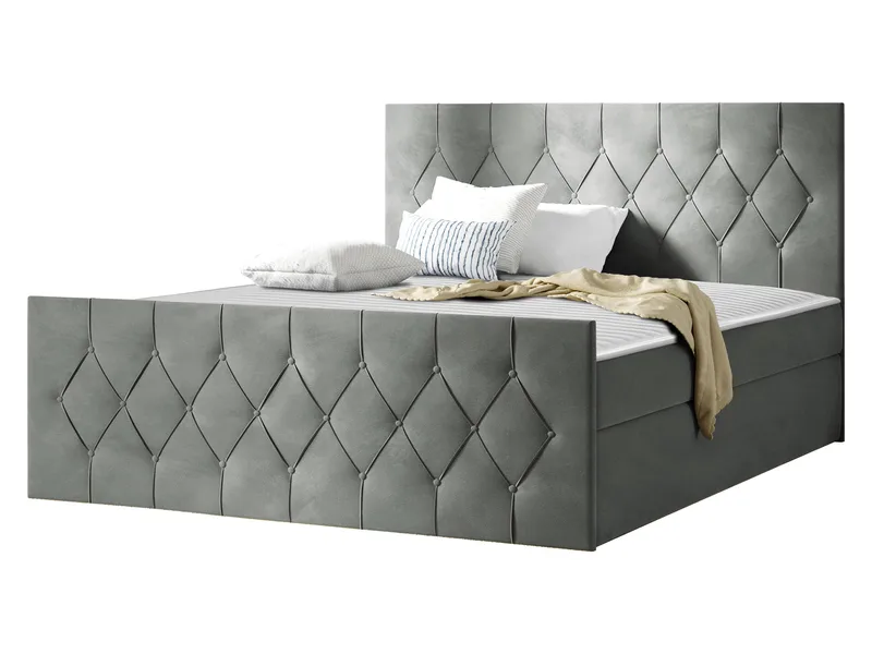 Jitendra Sängpaket Kontinentalsäng 120x200 cm med Förvaring, Grå