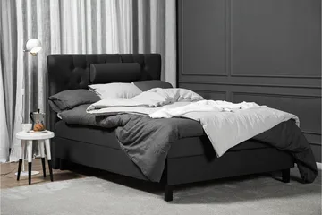 Lucky Komplett Sängpaket 120x200 Latex Diamant Sänggavel - Nackkudde Liten Svart/Grå - Products - Möbler - Säng - Enkelsäng