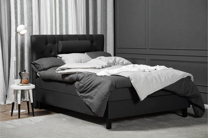 Lucky Komplett Sängpaket 120x200 Latex Diamant Sänggavel - Nackkudde Liten Svart/Grå - Products - Möbler - Säng - Enkelsäng