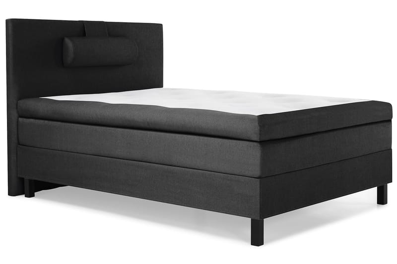 Lucky Komplett Sängpaket 120x200 Polyeter Slät Sänggavel - Nackkudde Stor Svart/Grå - Products - Möbler - Säng - Enkelsäng