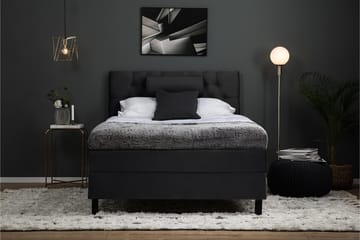 Lucky Komplett Sängpaket 120x200 Polyeter Diamant Sänggavel - Nackkudde Stor Svart/Grå - Products - Möbler - Säng - Enkelsäng