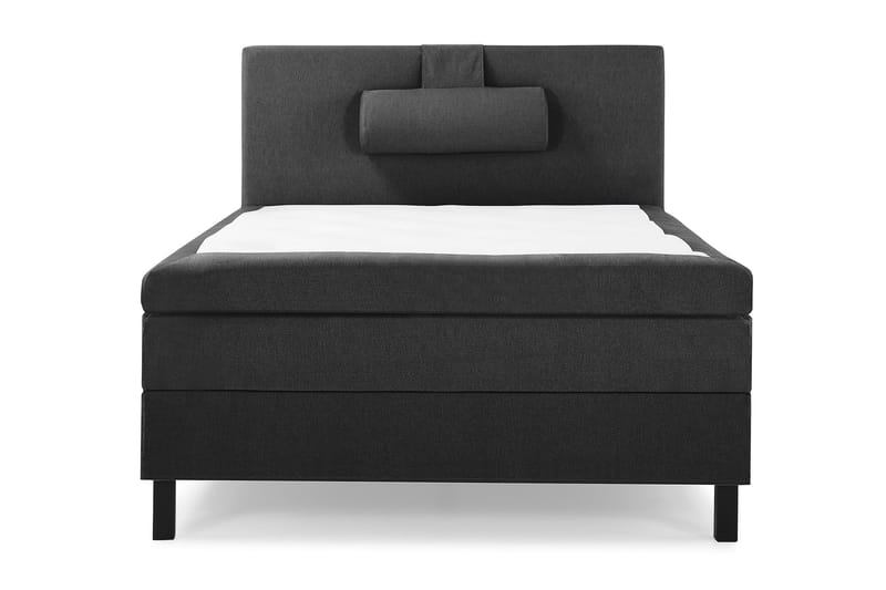 Lucky Komplett Sängpaket 120x200 Polyeter Slät Sänggavel, Nackkudde Stor Svart/Grå