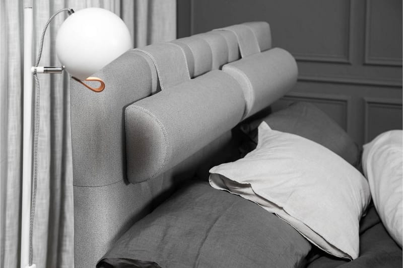 Lucky Komplett Sängpaket 140x200 Polyeter Diamant Sänggavel - Nackkudde Stor Mellangrå - Products - Möbler - Säng - Kontinentalsäng