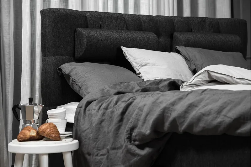 Lucky Komplett Sängpaket 180x200 Latex Diamant - Svart/Grå/PU - Products - Möbler - Säng - Kontinentalsäng