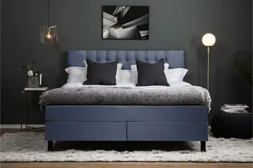 Lucky Komplett Sängpaket 180x200 Memory Diamant Sänggavel - Mörkblå - Products - Möbler - Säng - Kontinentalsäng
