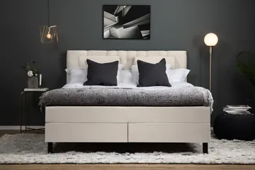 Lucky Komplett Sängpaket 180x200 Polyeter Diamant Sänggavel - Nackkudde Stor Beige - Products - Möbler - Säng - Kontinentalsäng