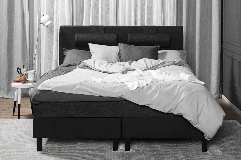 Lucky Kontinentalsäng 180x200Skum - Svart/Grå/PU - Products - Möbler - Säng - Kontinentalsäng