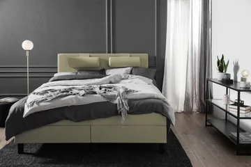 Lucky Sängpaket 150x200 SkumSlät Sänggavel Nackkudde - Nackkudde Stor Grön - Products - Möbler - Säng - Kontinentalsäng