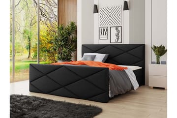 Milano Kontinentalsäng 160x200 cm med Sänggavel - Svart - Products - Möbler - Säng - Säng med förvaring